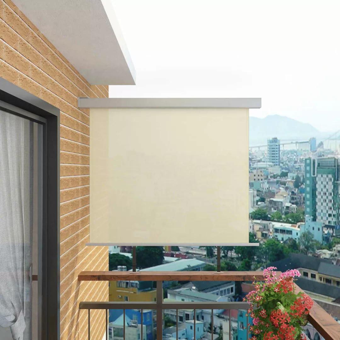 Balkon-seitenmarkise Multifunktional 150x200 Cm Creme günstig online kaufen