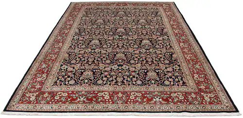 morgenland Wollteppich »Moud Blumenmuster Nero 285 x 196 cm«, rechteckig, 1 günstig online kaufen