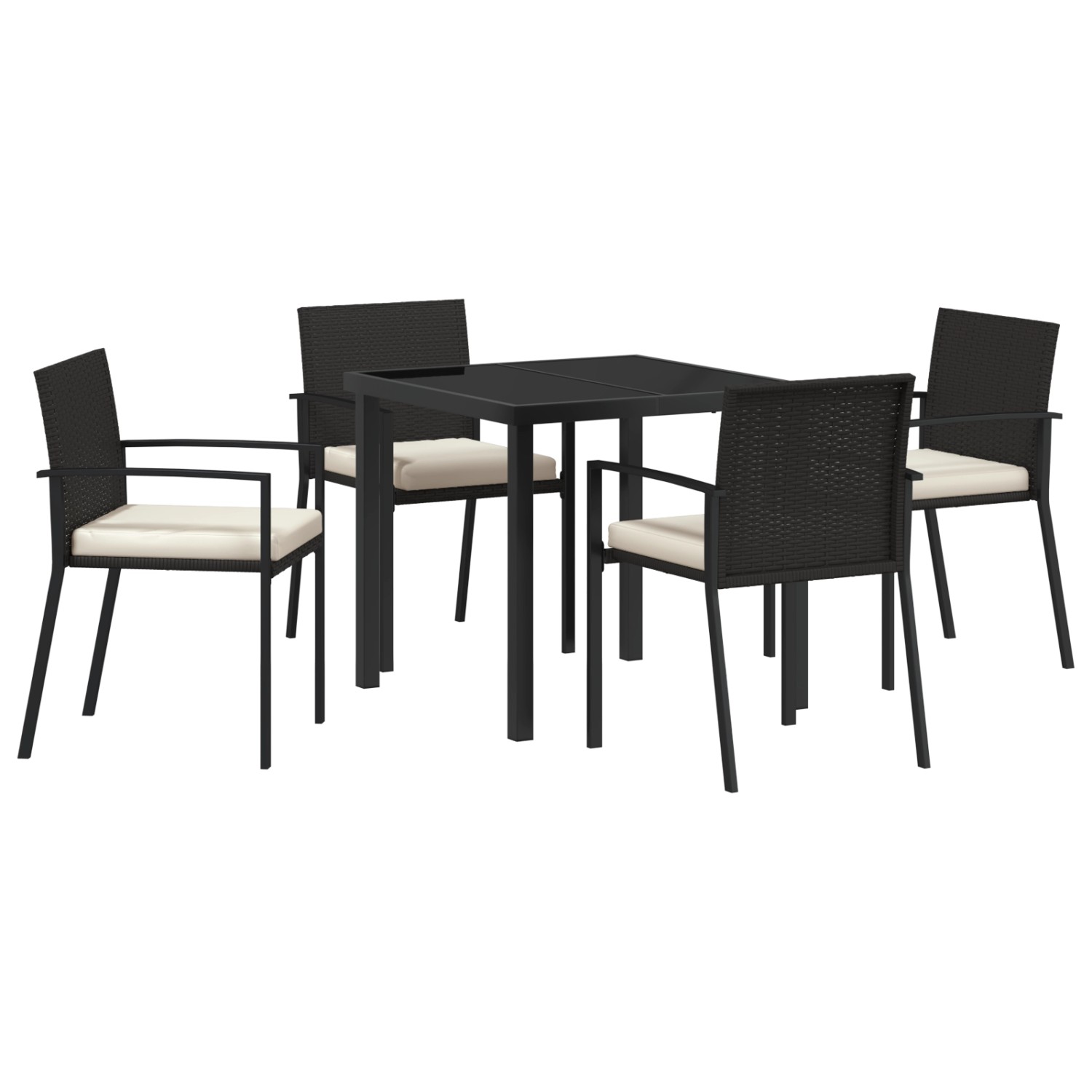 vidaXL Garten Essgruppe 5-Tlg Schwarz Poly Rattan 3379248 günstig online kaufen