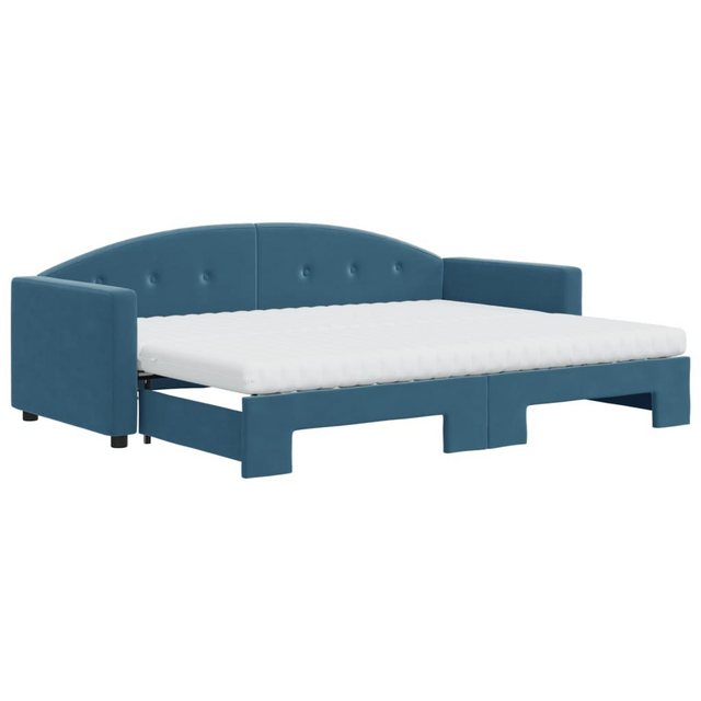 vidaXL Gästebett Gästebett Tagesbett Ausziehbar mit Matratzen Blau 80x200 c günstig online kaufen