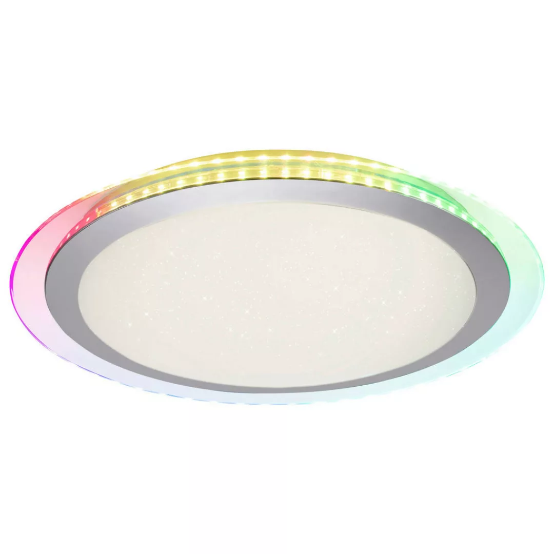 Just Light. LED-Deckenleuchte Cyba Silber CCT  & RGB Ø 45 cm günstig online kaufen