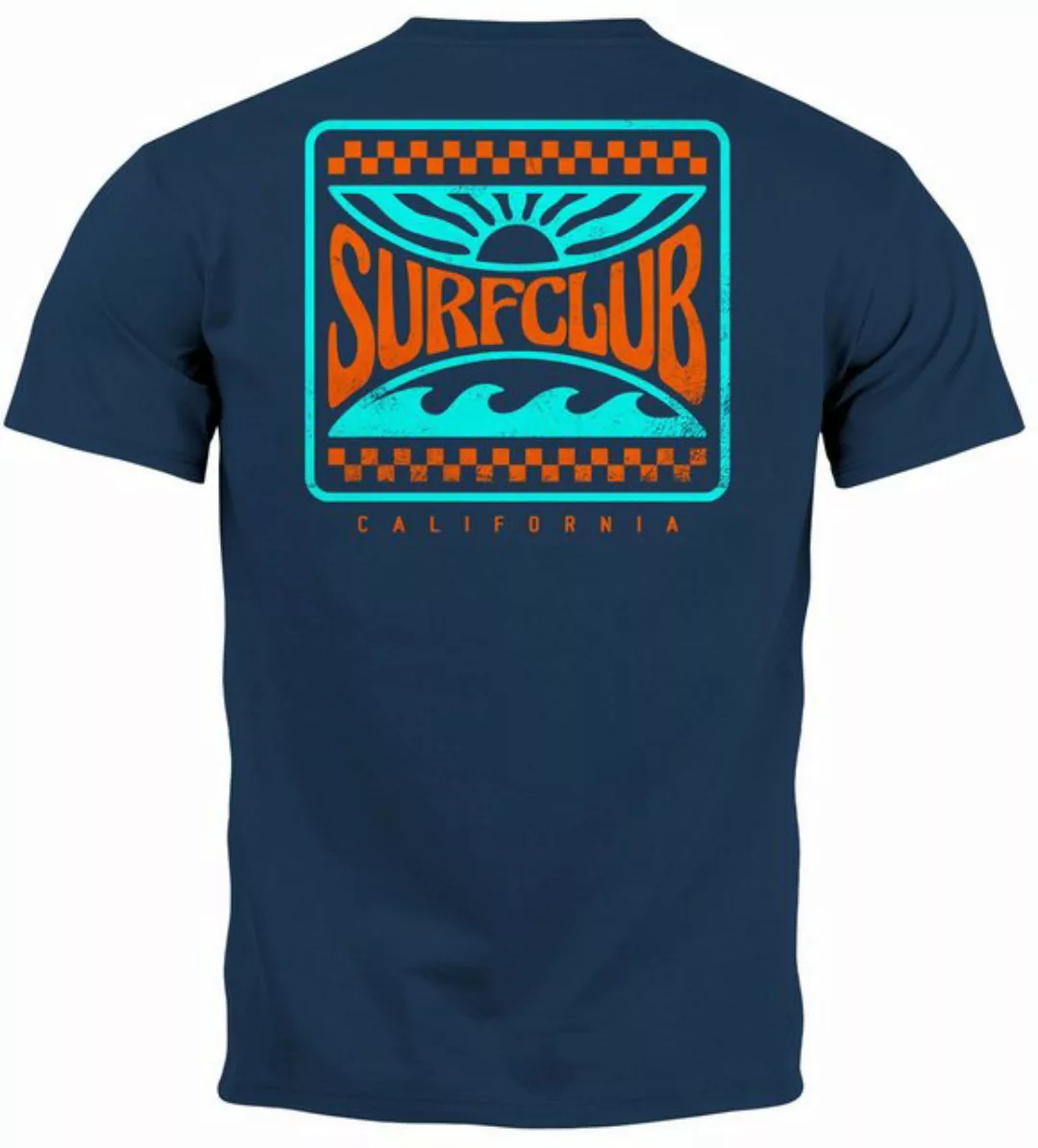 Neverless Print-Shirt Herren T-Shirt Surfing Surfclub California Retro Moti günstig online kaufen