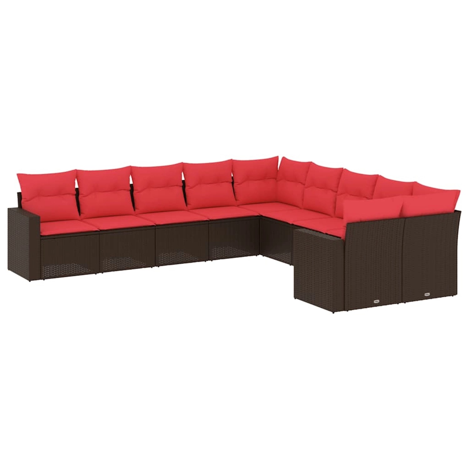 vidaXL 10-Tlg Garten-Sofagarnitur mit Kissen Braun Poly Rattan 3219504 günstig online kaufen