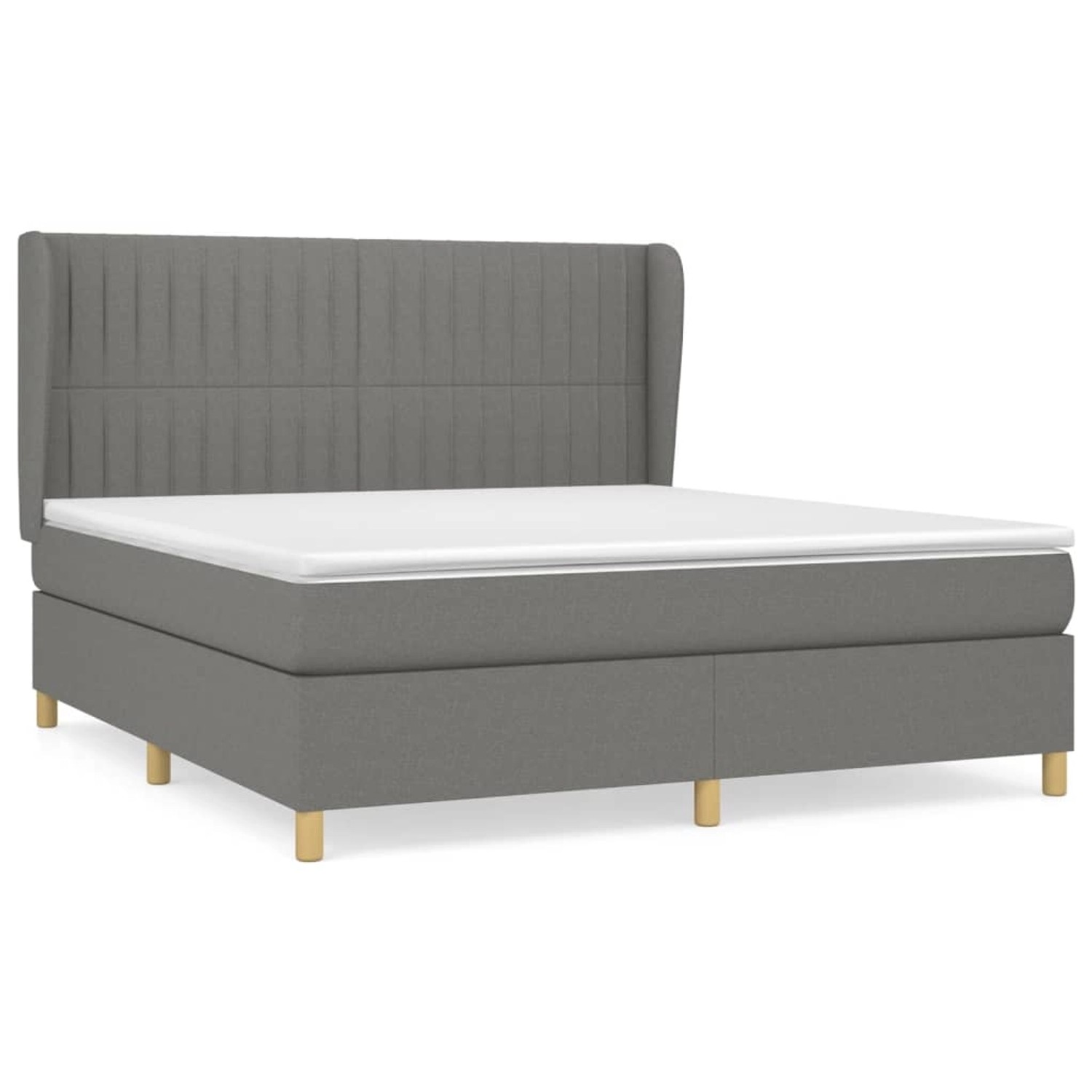 vidaXL Boxspringbett Boxspringbett mit Matratze Hellgrau 180x200 cm Stoff B günstig online kaufen