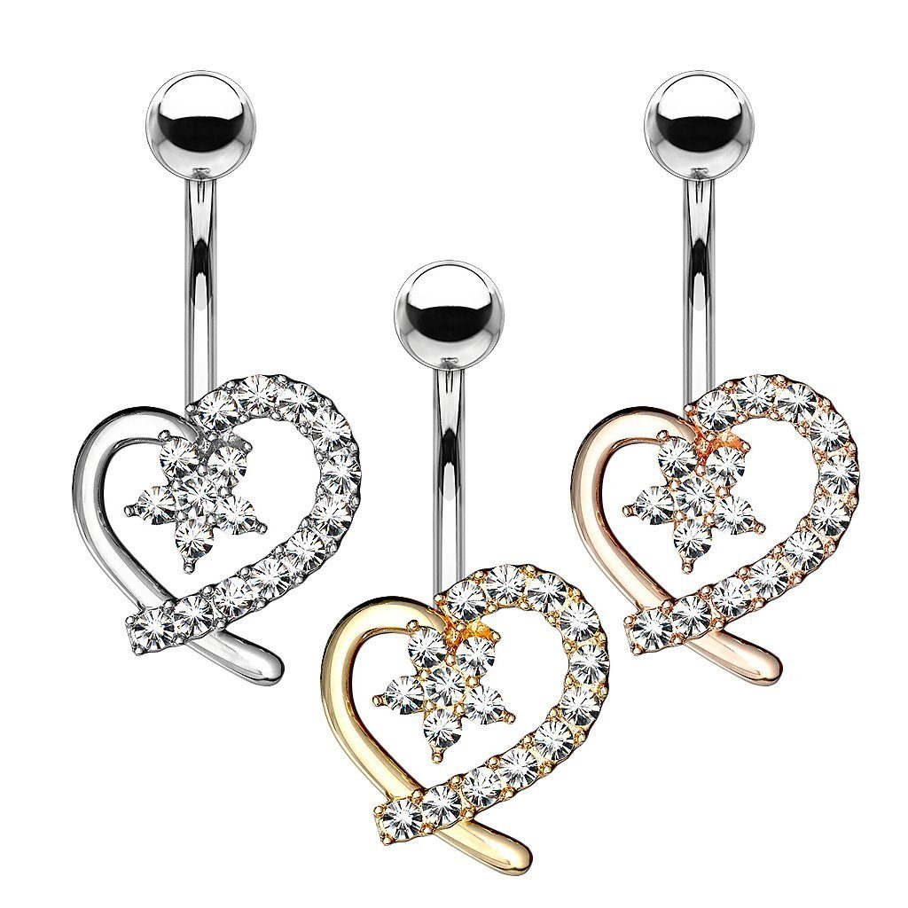 Taffstyle Bauchnabelpiercing Piercing Banane Stecker Kristall günstig online kaufen