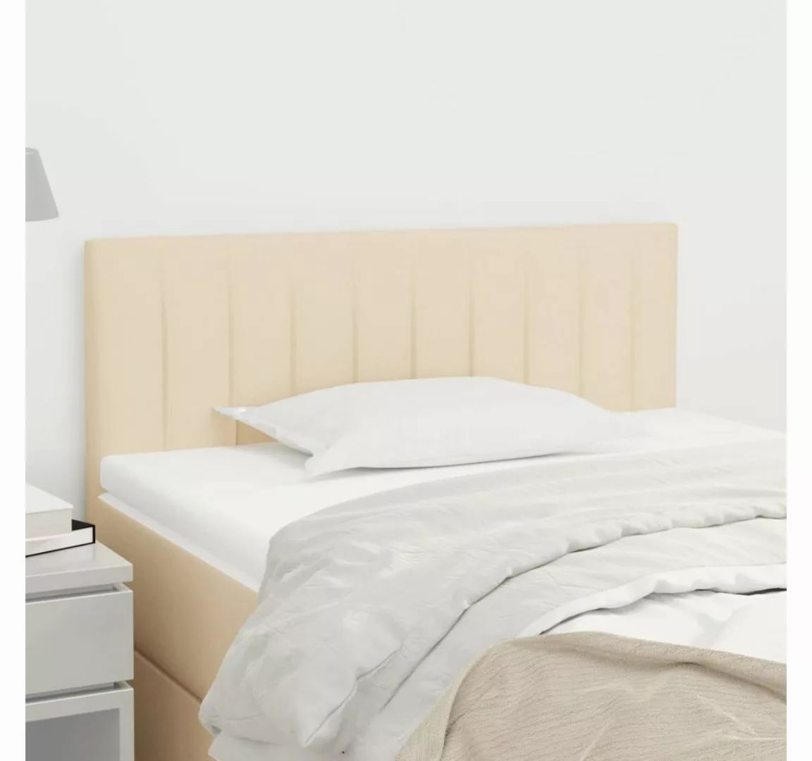 vidaXL Bett, Kopfteil Creme 80x5x78/88 cm Stoff günstig online kaufen