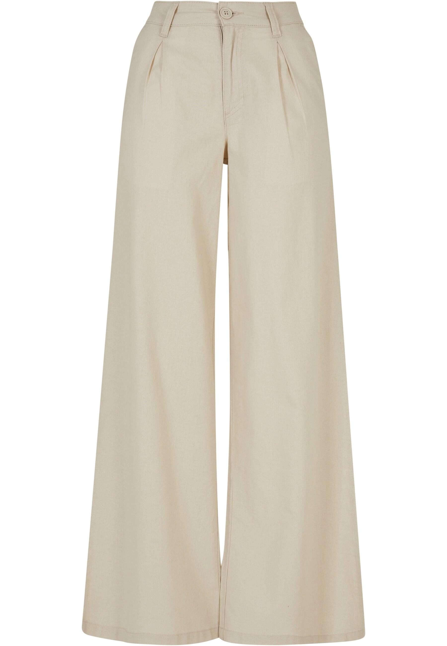 URBAN CLASSICS Stoffhose "Urban Classics Damen Ladies High Linen Mixed Wide günstig online kaufen