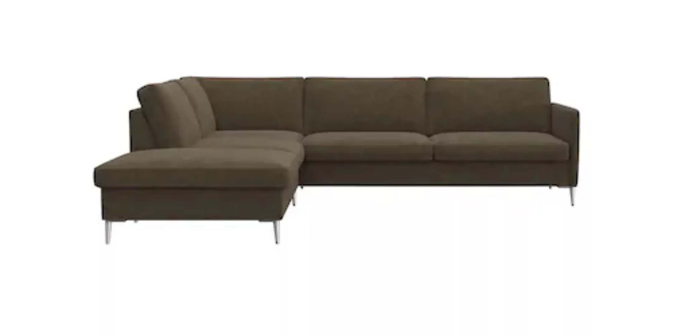 FLEXLUX Ecksofa "Fiore, L-Form", schmale Armlehnen, Kaltschaum, Füße Alu günstig online kaufen