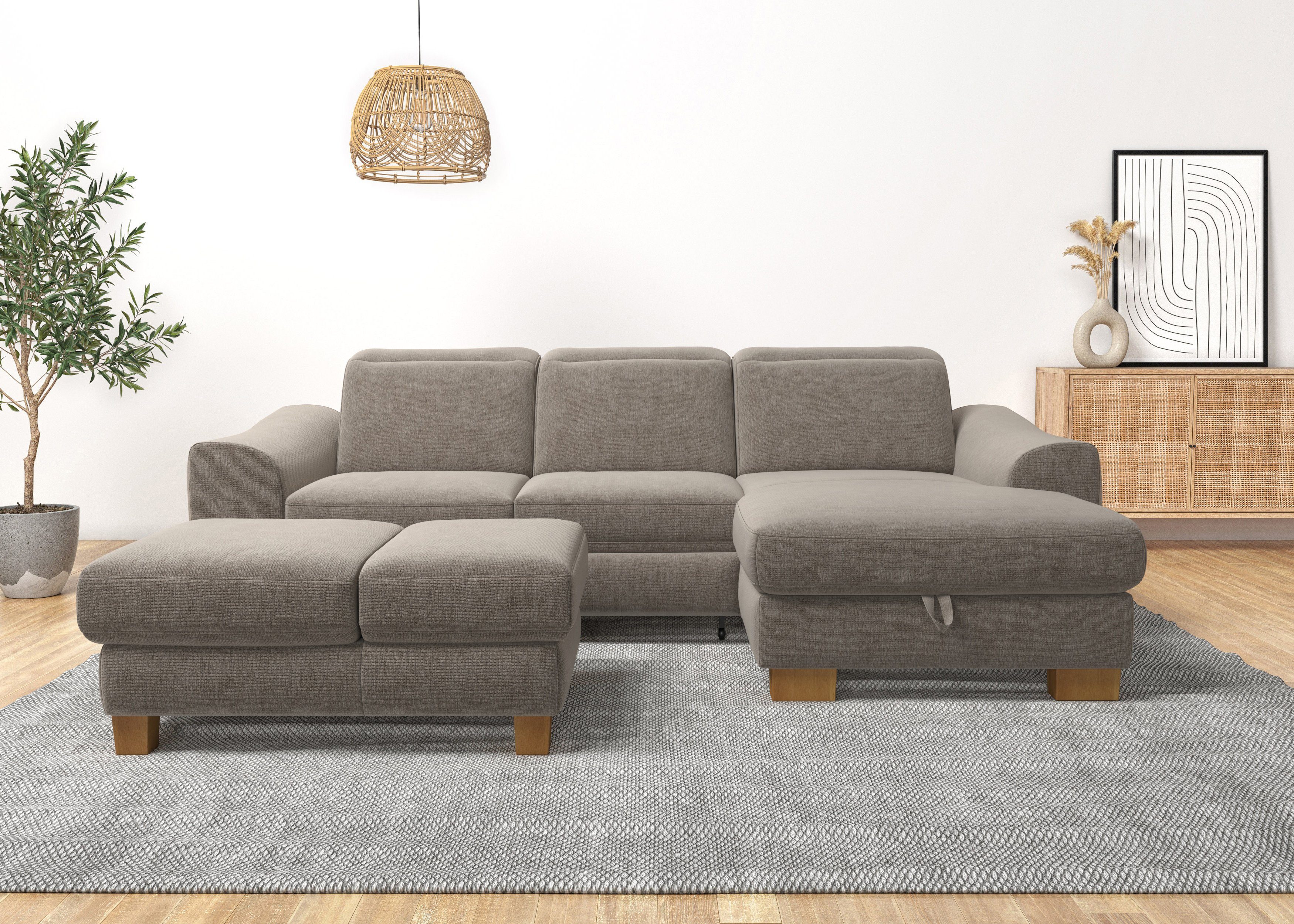 Home affaire Ecksofa "Dundee L-Form", wahlweise mit Kopfteilverstellung und günstig online kaufen