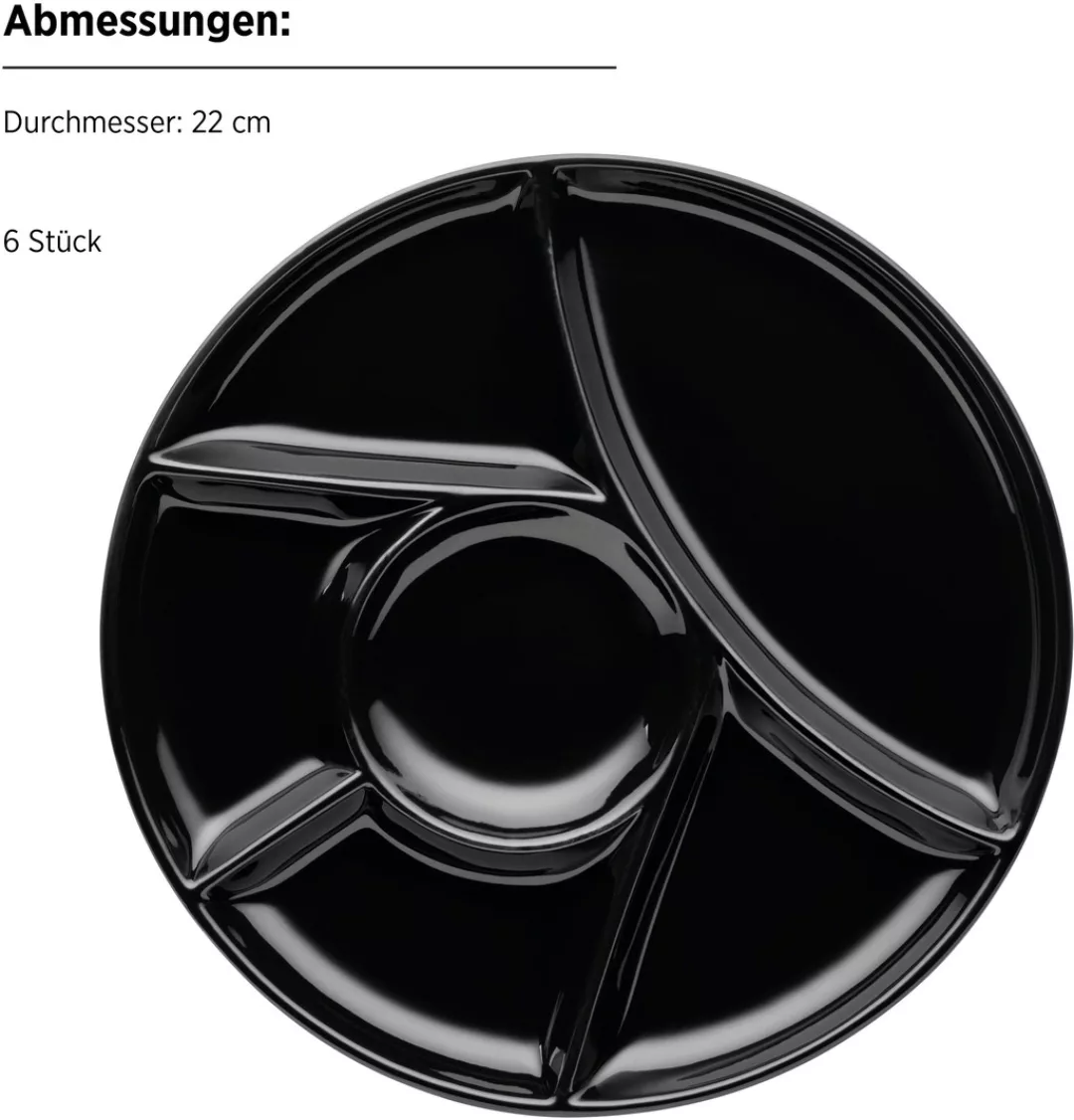 MÄSER Fondueteller »Fondueteller Set, aus Porzellan, Ø 21,5 cm«, (Set, 6 St günstig online kaufen