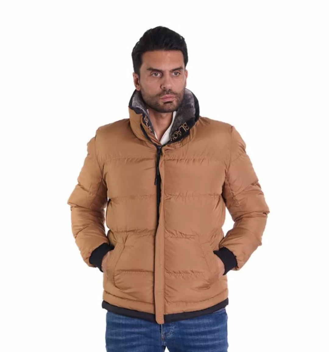 Denim Distriqt Steppjacke Ausgefallene Steppjacke mit Kunstfellkragen Camel günstig online kaufen