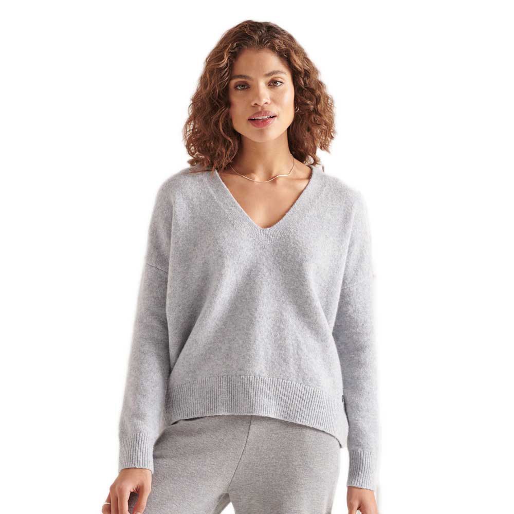 Superdry Slouch Vee Knit L Light Grey Marl günstig online kaufen