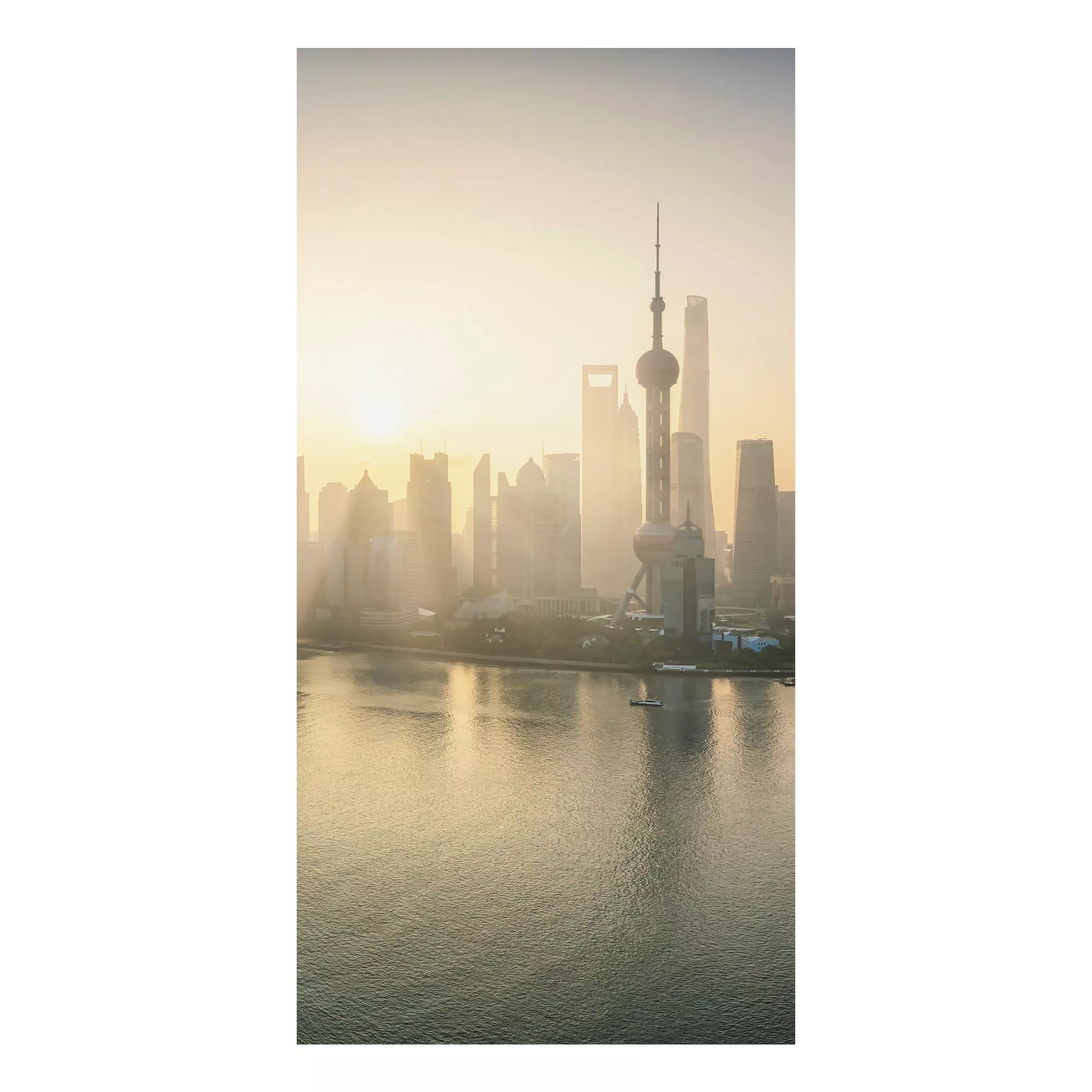 Alu-Dibond Bild Pudong bei Sonnenaufgang günstig online kaufen