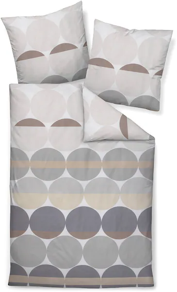 Janine Janine Mako-Satin Bettwäsche J. D. 87104 grau sand Größe:  200x220 c günstig online kaufen