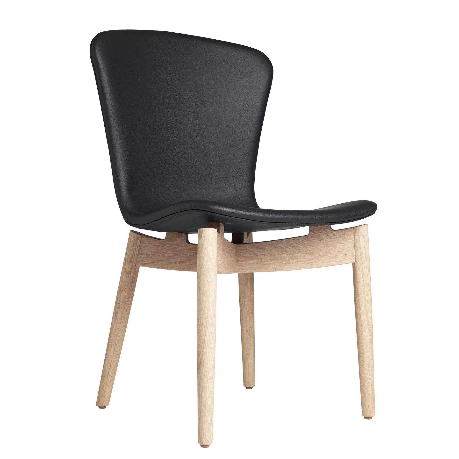 Mater - Shell Stuhl Gestell Eiche matt lackiert - schwarz/Sitz Ultra Leder/ günstig online kaufen