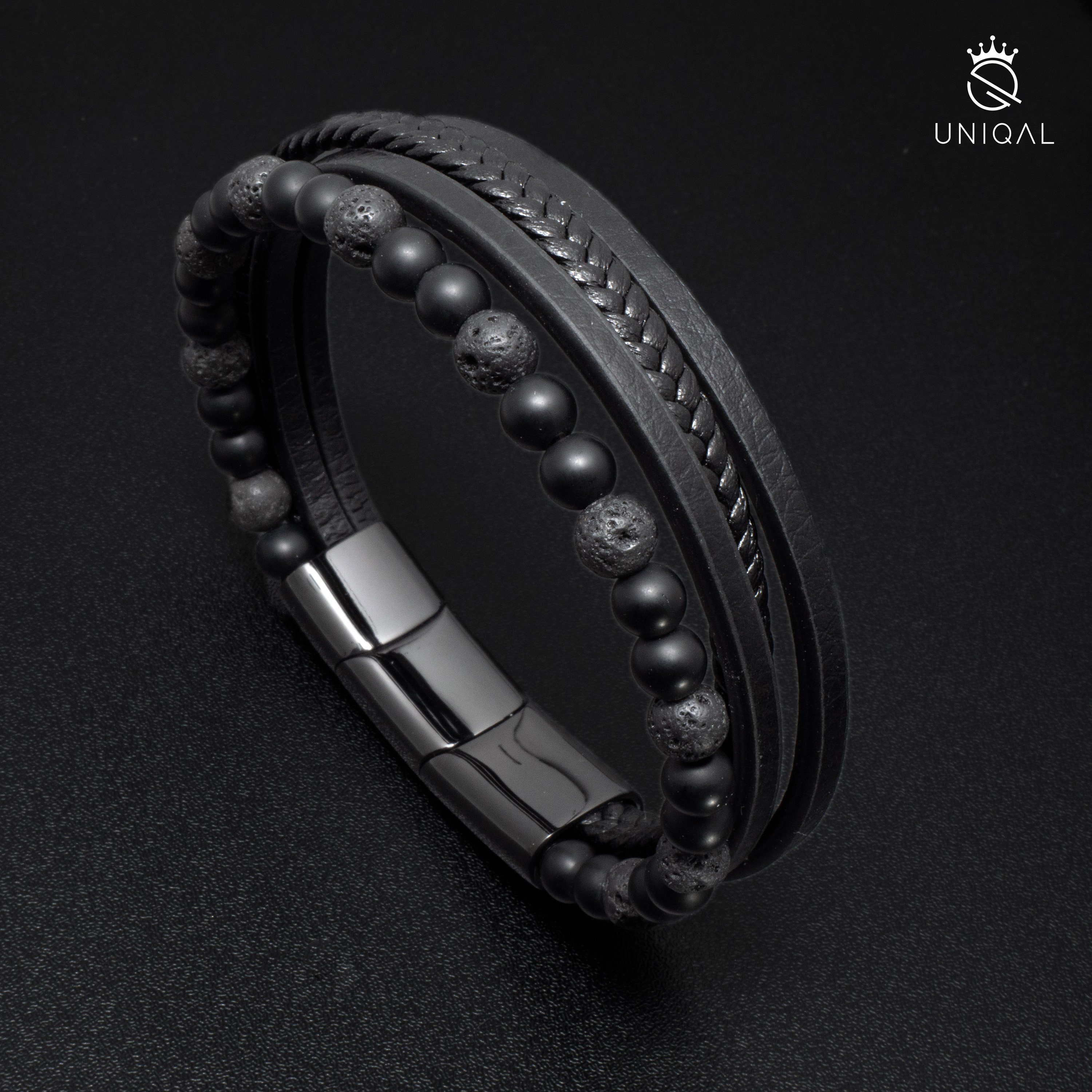 UNIQAL.de Lederarmband Lederarmband Herren "FANCY" Perlenarmband günstig online kaufen