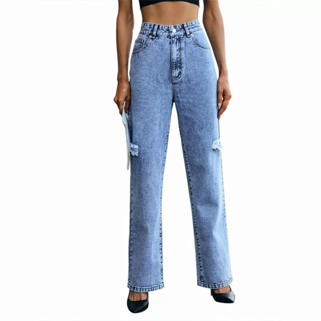 RUZU UG Jeanshotpants Damen Modische Haremshose gerade locker tailliert sch günstig online kaufen