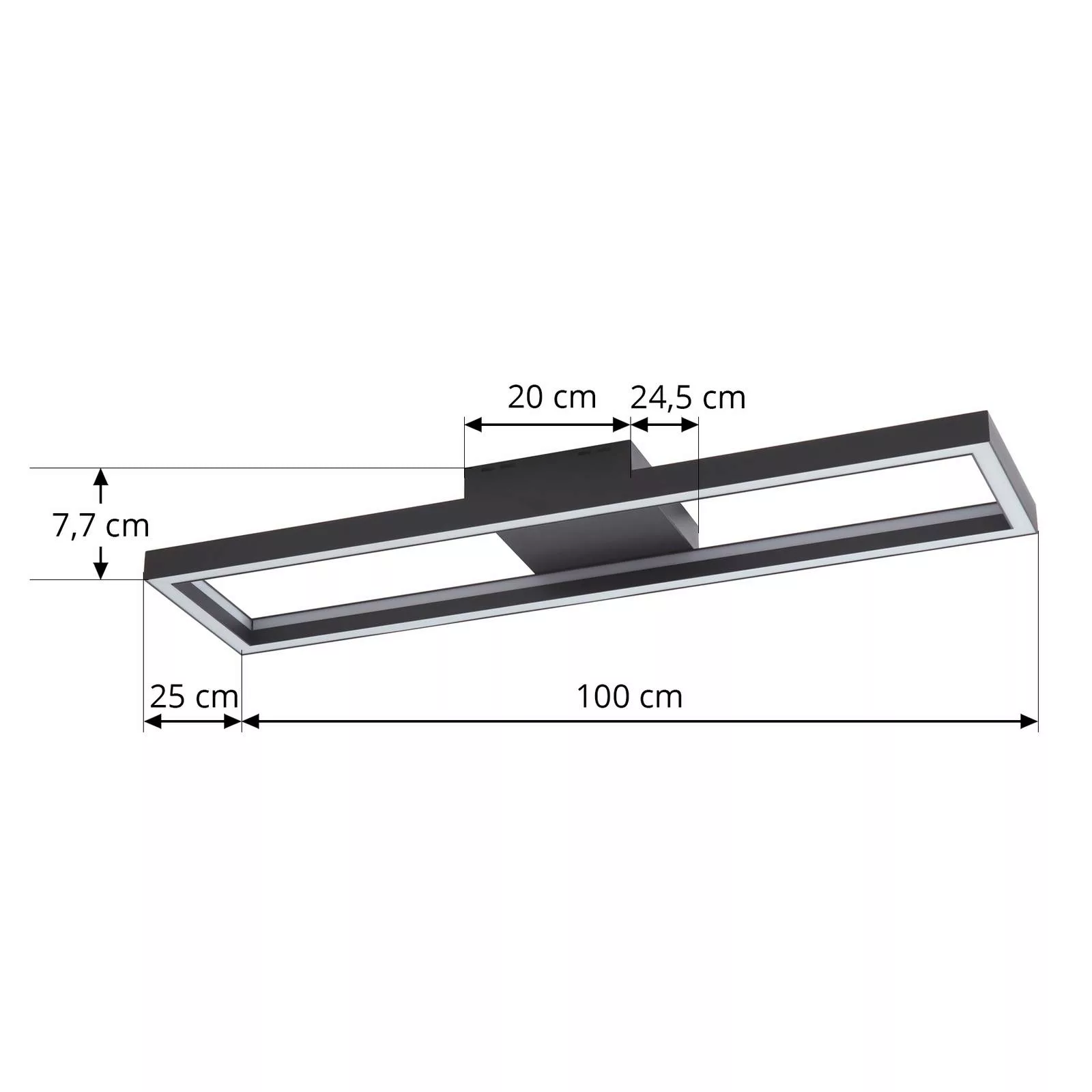 Lucande Smart LED-Deckenleuchte Tjado, 100 cm, schwarz, RGBW günstig online kaufen