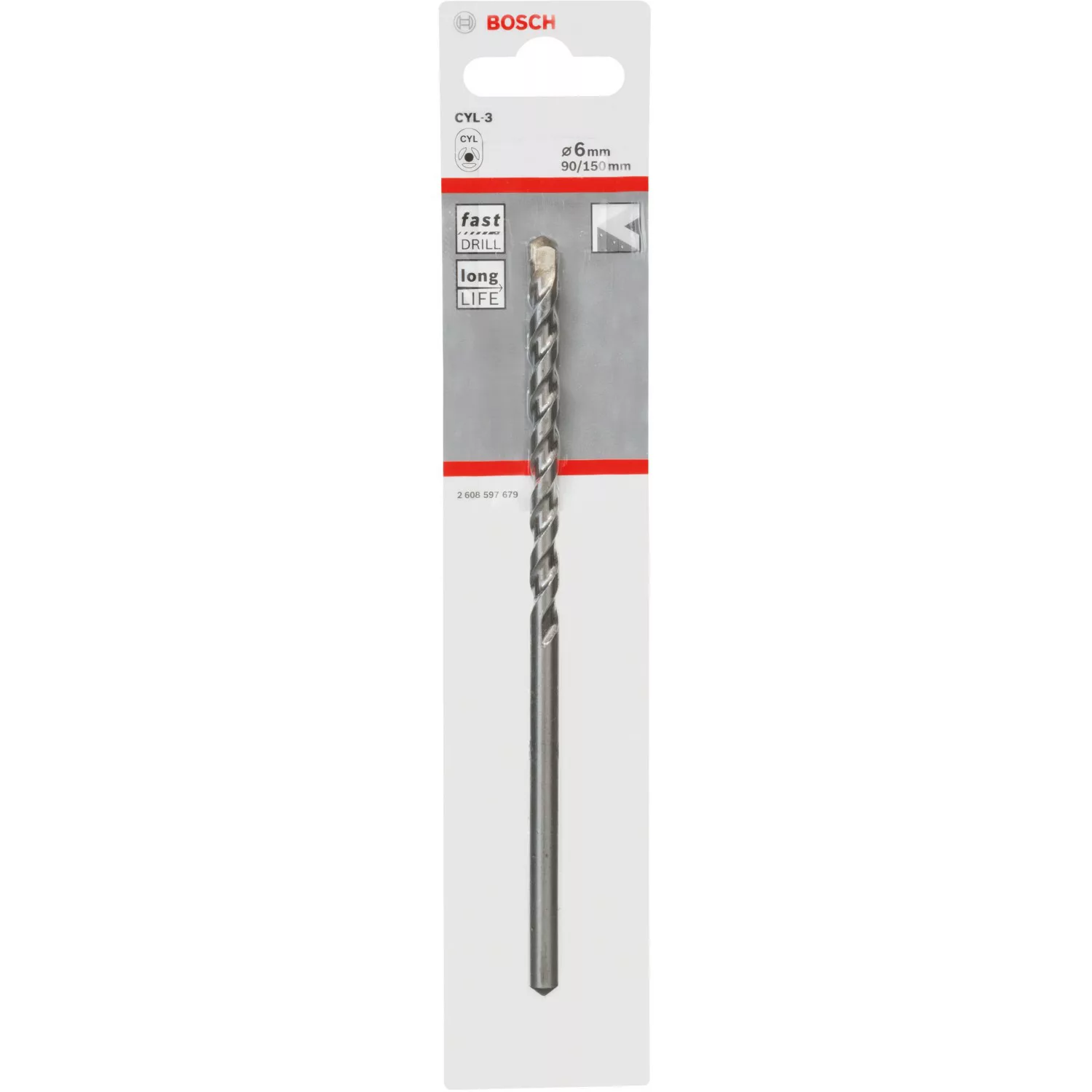 Bosch Betonbohrer 6 mm x 90 mm x 150 mm CYL-3 günstig online kaufen