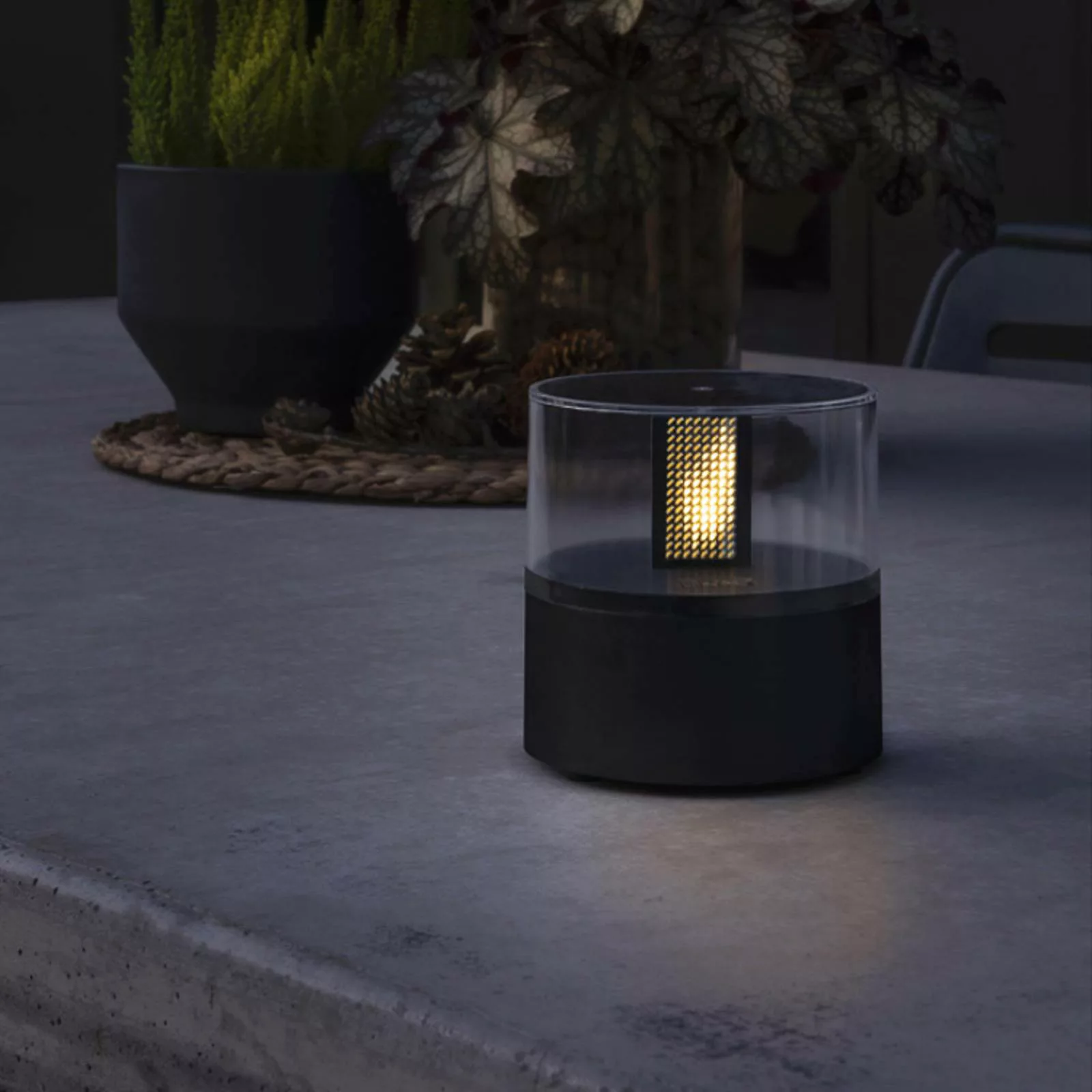 KONSTSMIDE LED Dekolicht, 256 flammig-flammig, LED Flamme mit schwarzem Kun günstig online kaufen