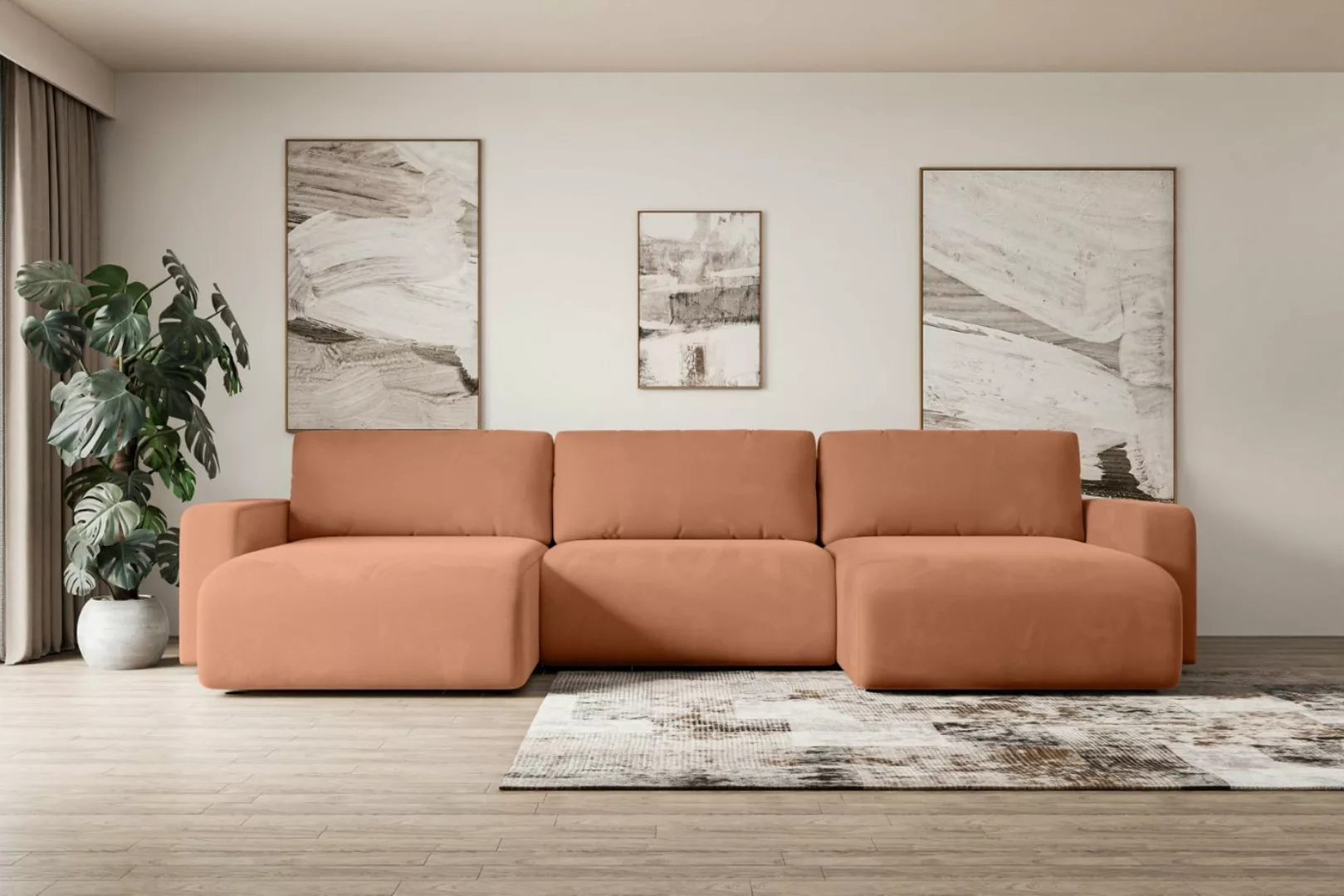 ALTDECOR Wohnlandschaft KLEEA-U, Couch mit Schlaffunktion, Wohnzimmer - Woh günstig online kaufen