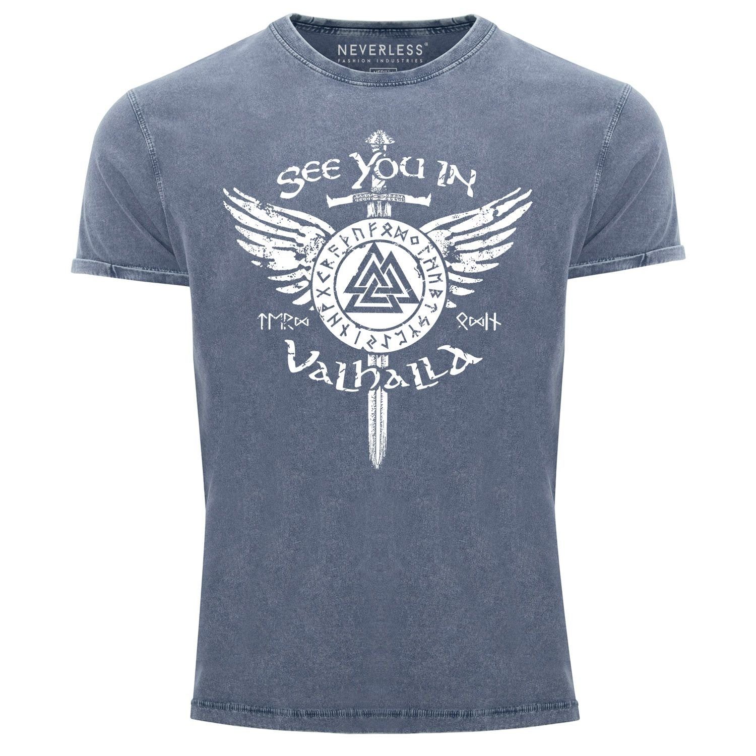 Neverless Print-Shirt Herren Vintage Shirt See günstig online kaufen