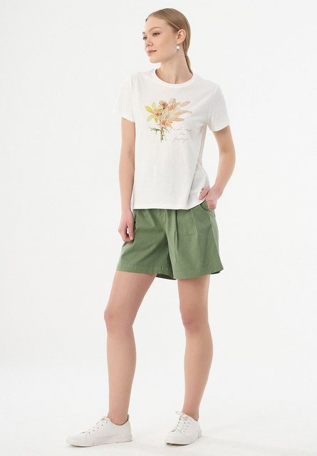 T-shirt Aus Bio-baumwolle Mit Blumen-print günstig online kaufen