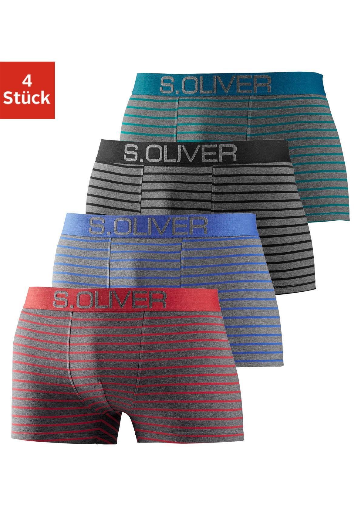 s.Oliver Boxer "Boxershorts für Herren", (Packung, 4 St.), mit kontrastfarb günstig online kaufen