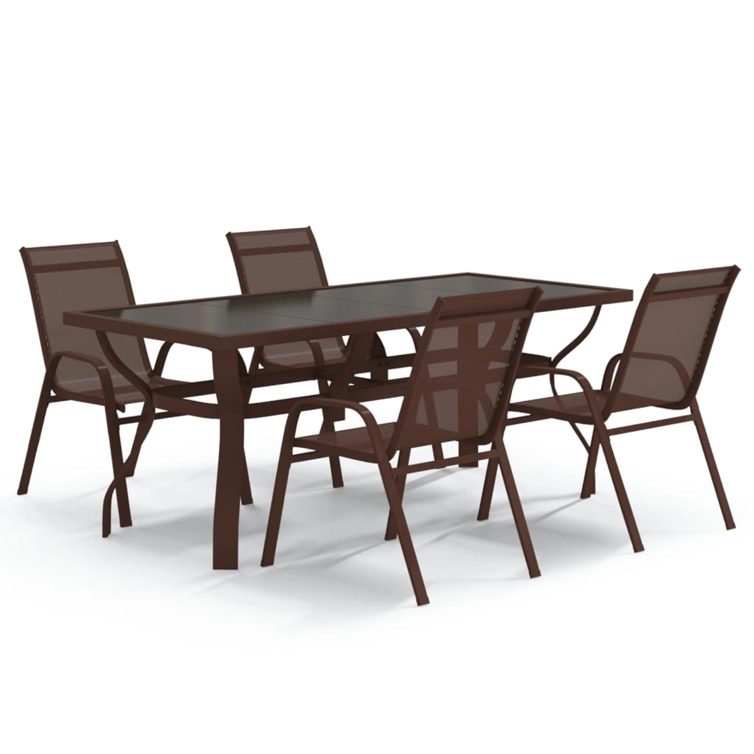 vidaXL 5-Tlg Garten-Essgruppe Braun und Schwarz 3095984 günstig online kaufen