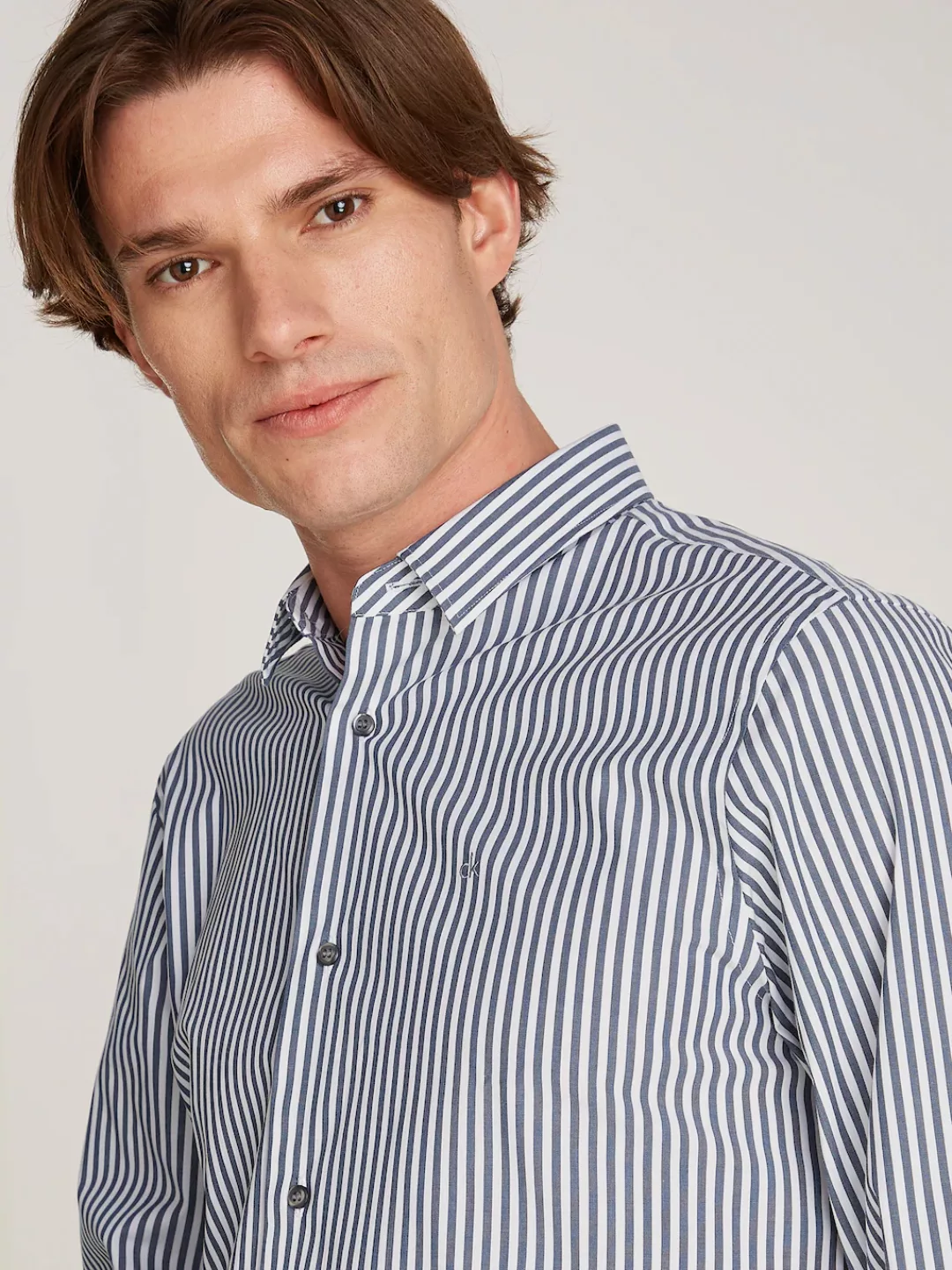 Calvin Klein Langarmhemd POPLIN STRETCH STRIPE SHIRT mit Streifenmuster und günstig online kaufen