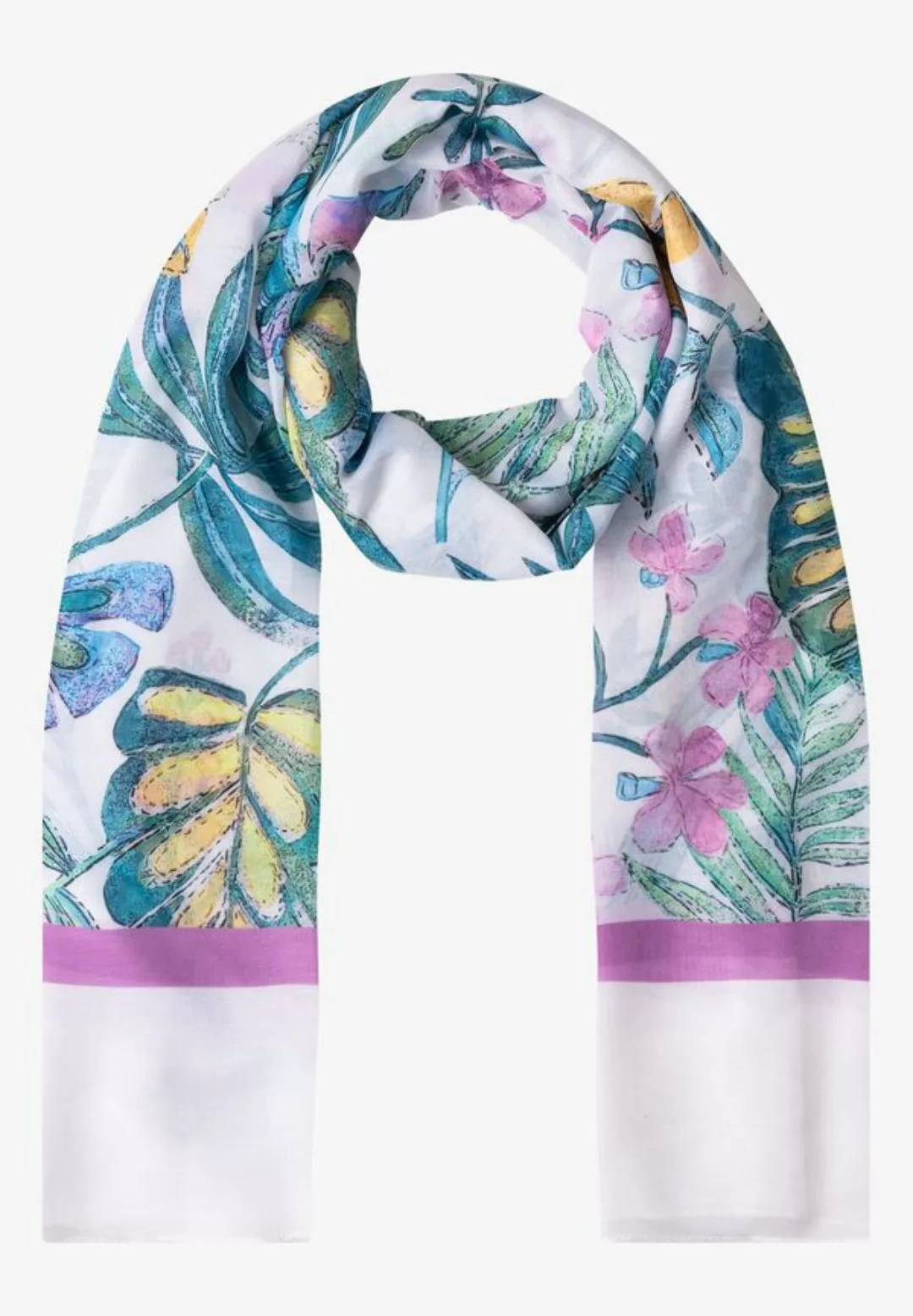 leichter Schal, Blätterprint, Sommer-Kollektion günstig online kaufen