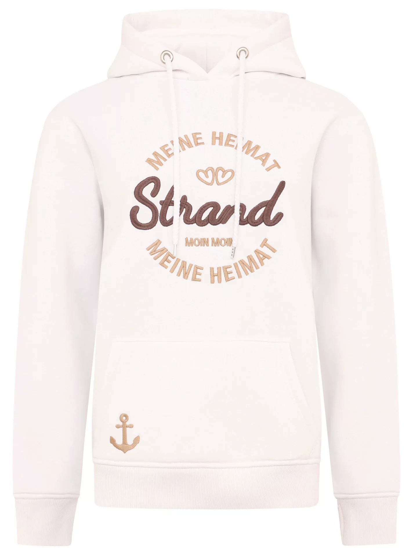 Zwillingsherz Hoodie ""Meine Heimat"", mit aufgesticktem "Strand"-Schriftzu günstig online kaufen