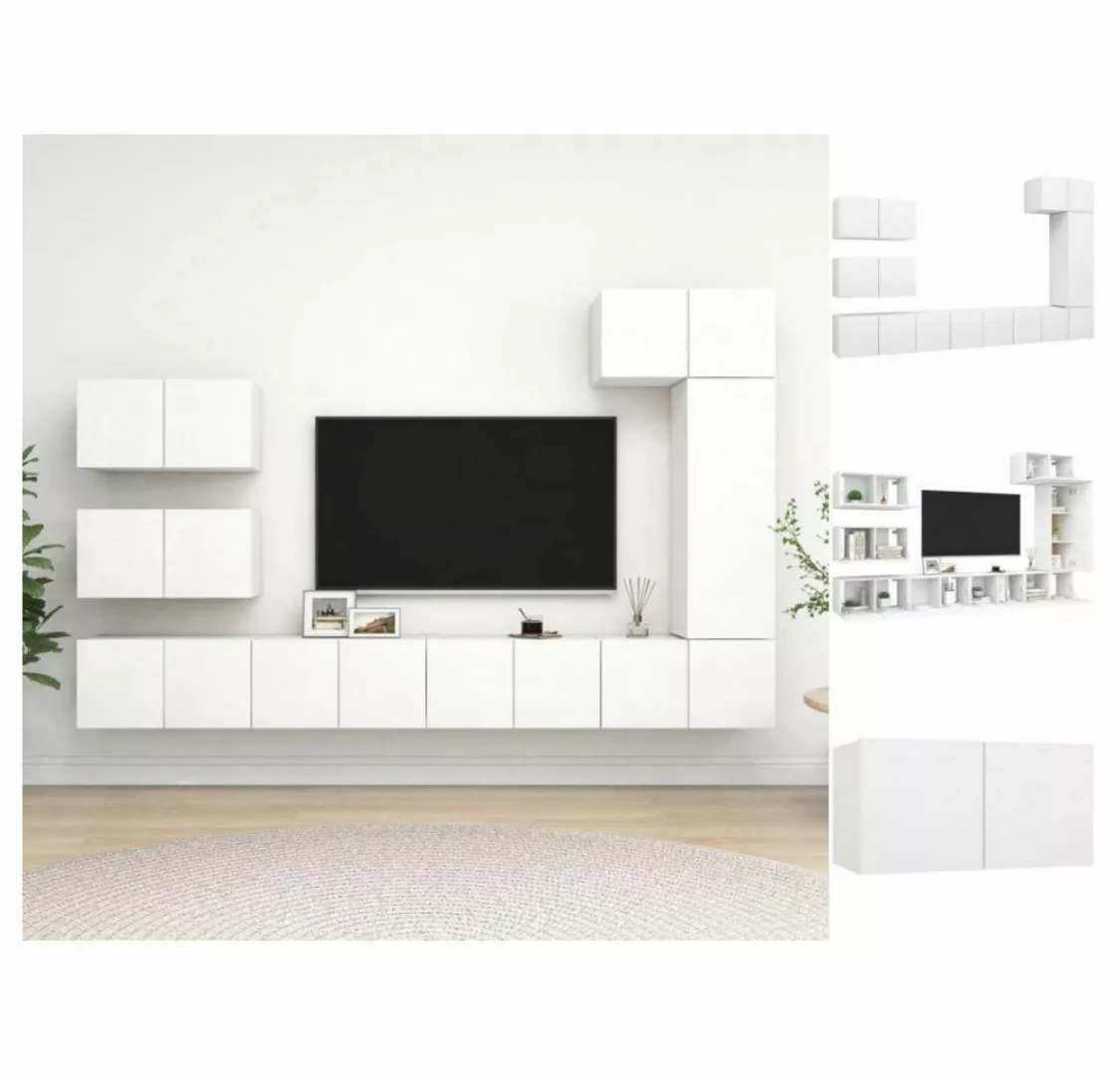 vidaXL TV-Schrank 8-tlg TV-Schrank-Set Weiß Spanplatte günstig online kaufen