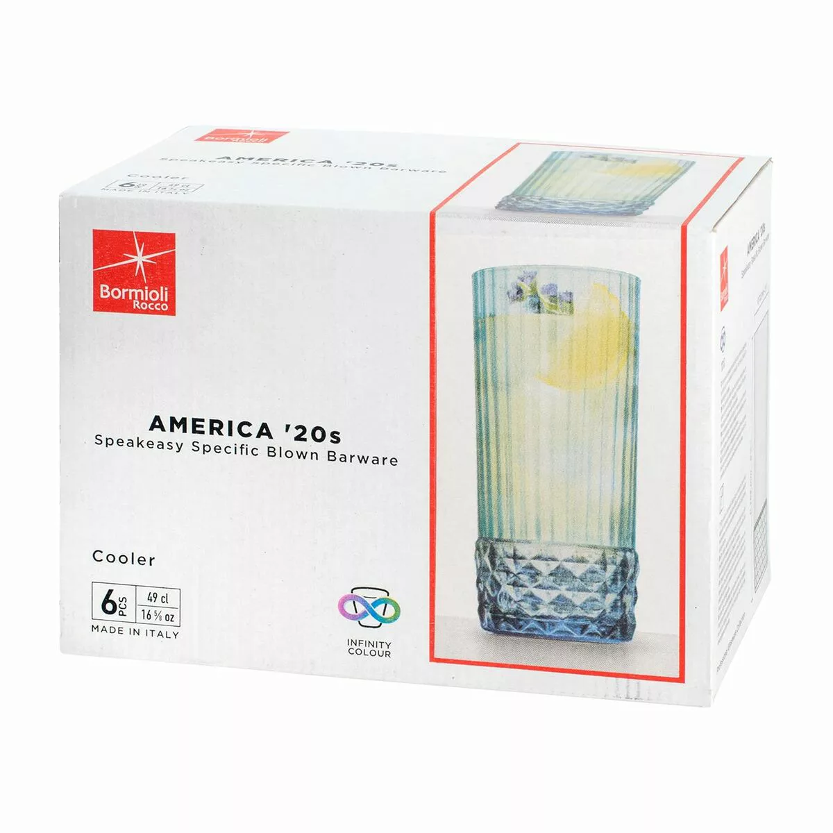 Gläserset Bormioli Rocco America'20s Blau 6 Stück Glas (490 Ml) günstig online kaufen