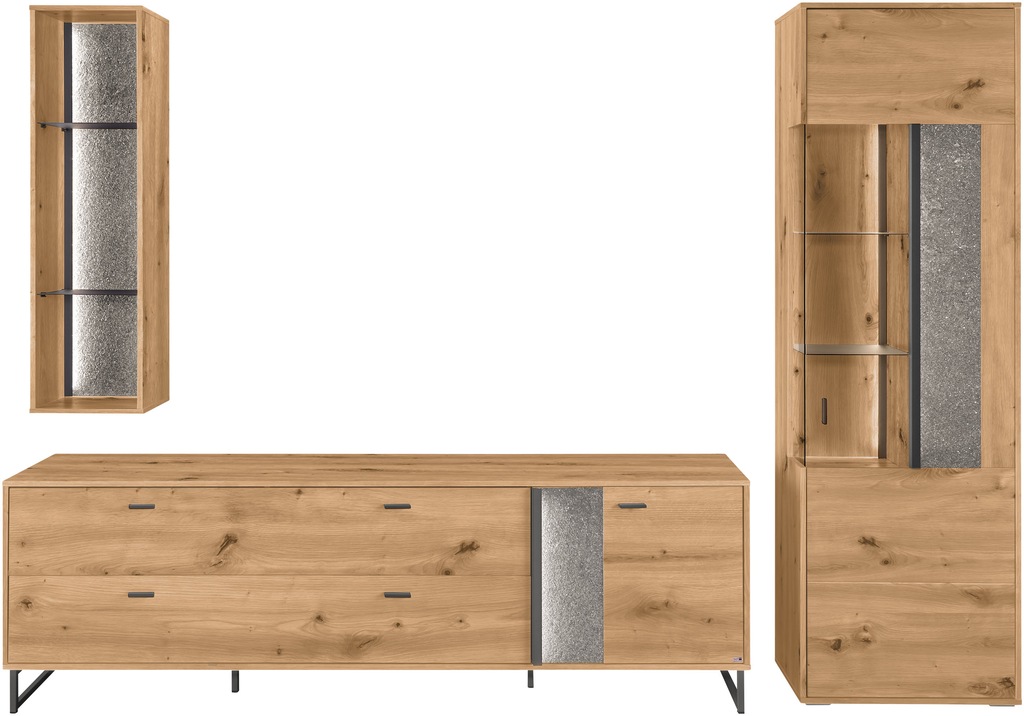 set one by Musterring TV-Wand »Deltona«, (3 St.), Zierelemente aus Sandstei günstig online kaufen