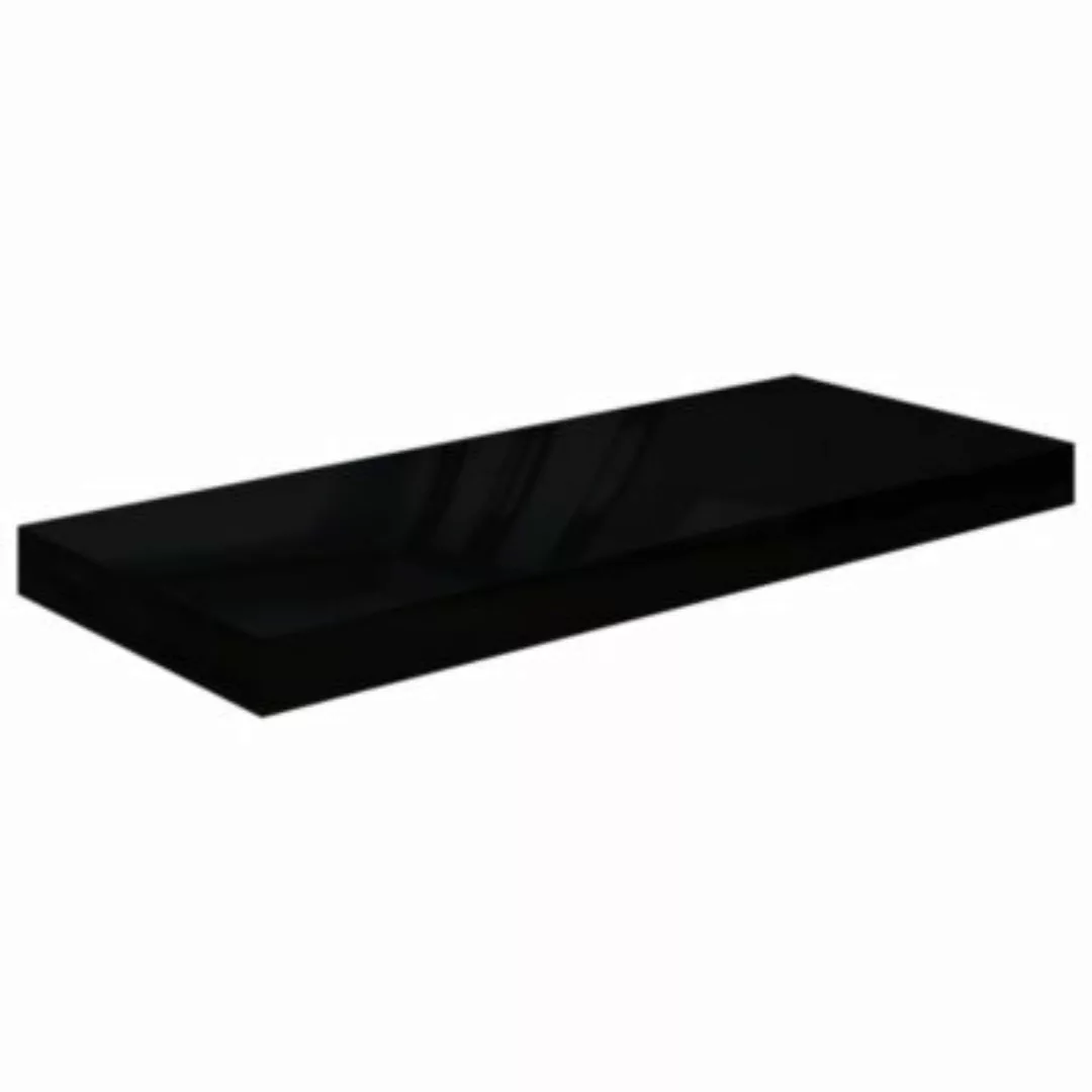 Schwebendes Wandregal Hochglanz-schwarz 60x23,5x3,8 Cm Mdf günstig online kaufen