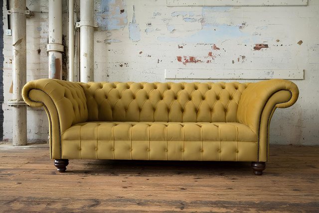 Xlmoebel Sofa Dreisitzer Chesterfield-Sofa Luxus Design XXL Stoffpolsterung günstig online kaufen