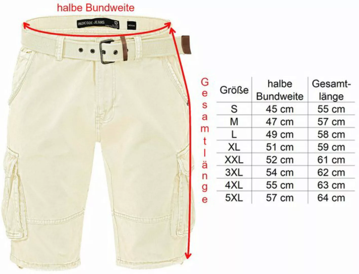 Indicode Cargoshorts Kjeld Herrencargoshorts mit 6 Taschen günstig online kaufen