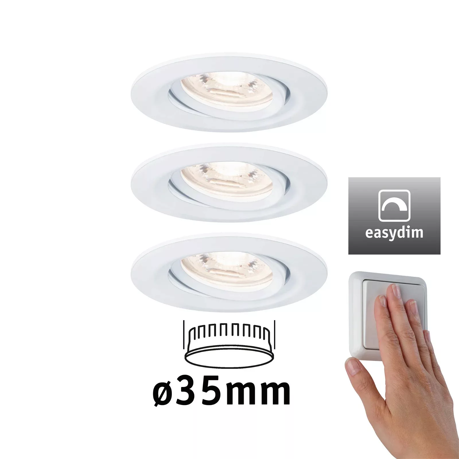 Paulmann Nova mini Plus LED easydim 3er weiß günstig online kaufen