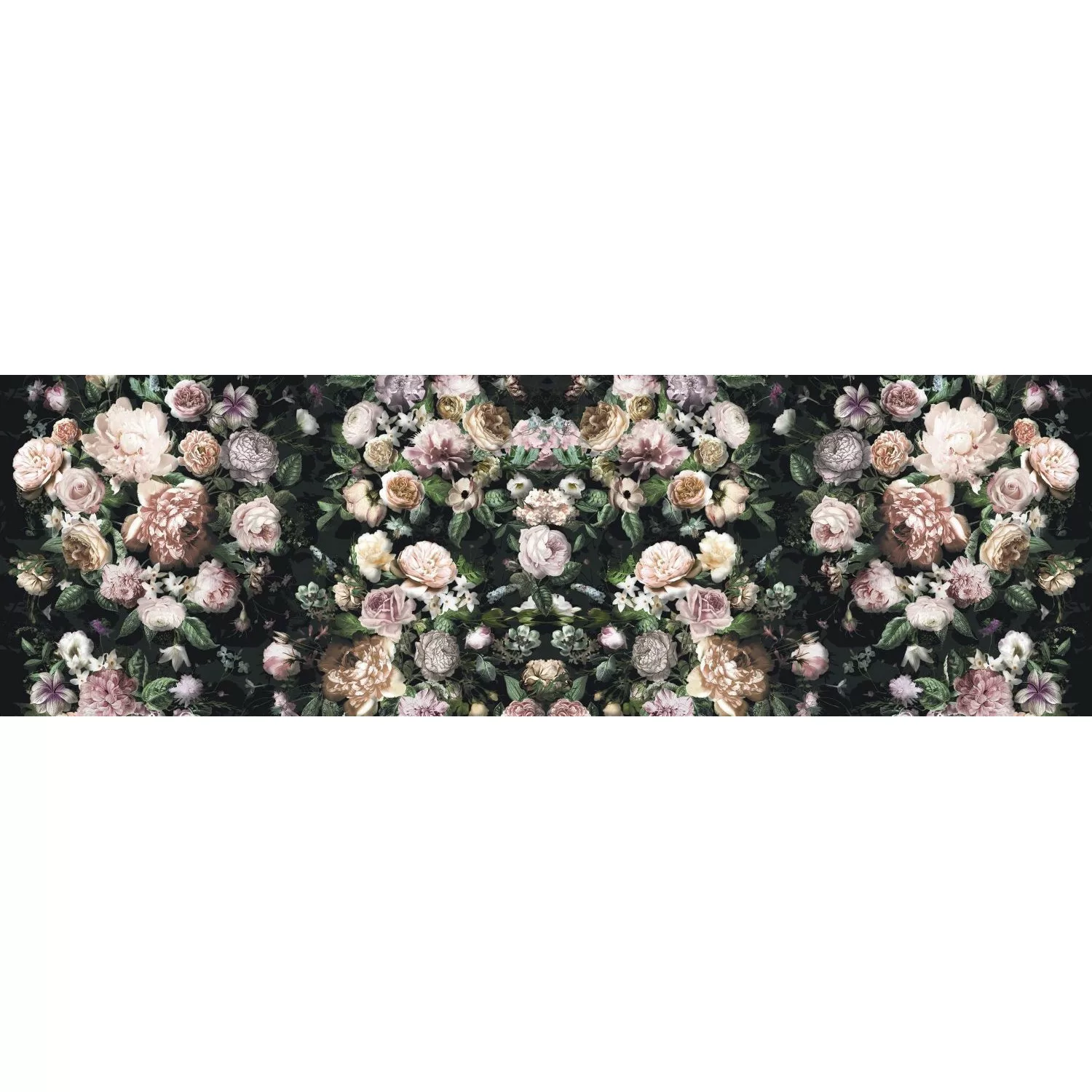 Sanders & Sanders Fototapete Blumen Multicolor Auf Schwarz 800 x 250 cm 611 günstig online kaufen