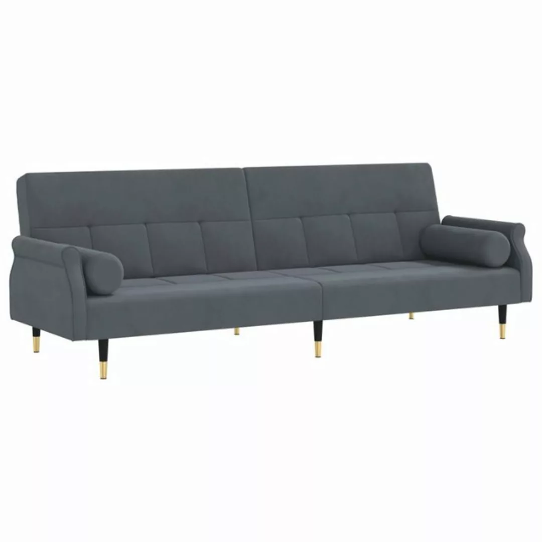 vidaXL Sofa Schlafsofa mit Kissen Dunkelgrau Samt günstig online kaufen