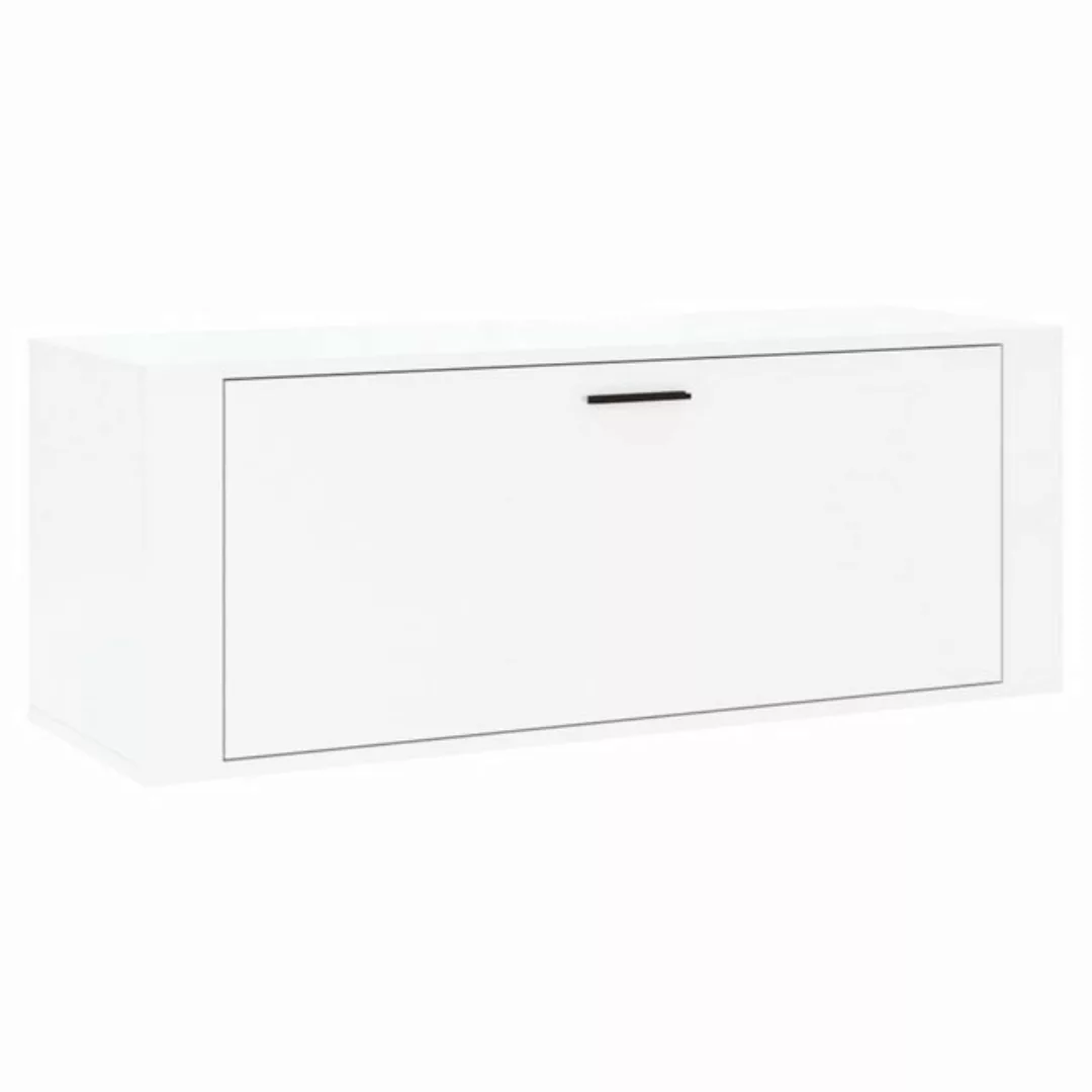 furnicato Schuhschrank Wand-Hochglanz-Weiß 100x35x38 cm Holzwerkstoff günstig online kaufen