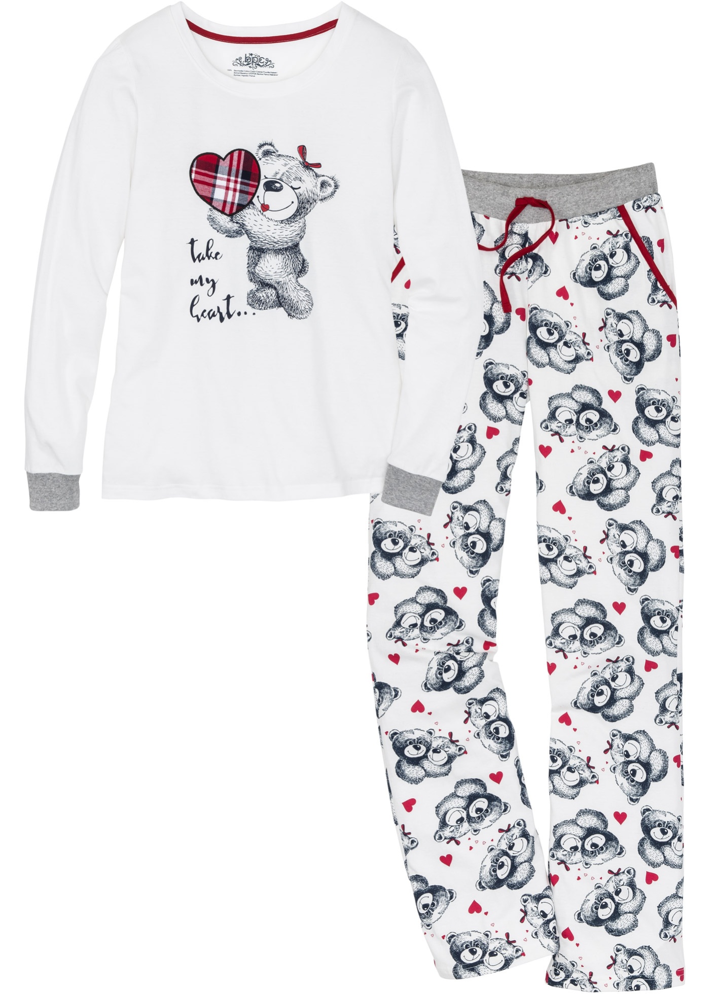 Pyjama mit Flanellapplikation günstig online kaufen