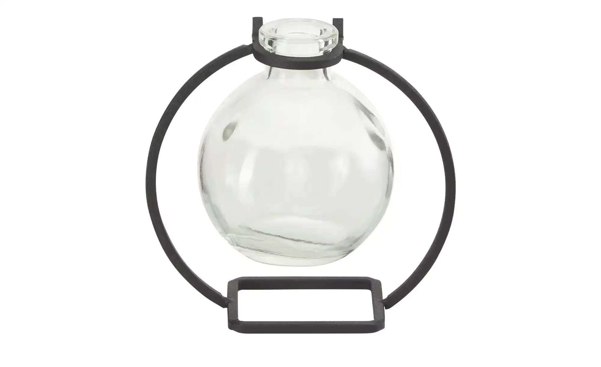 Vase mit Metallständer ¦ transparent/klar ¦ Glas , Metall ¦ Maße (cm): B: 1 günstig online kaufen
