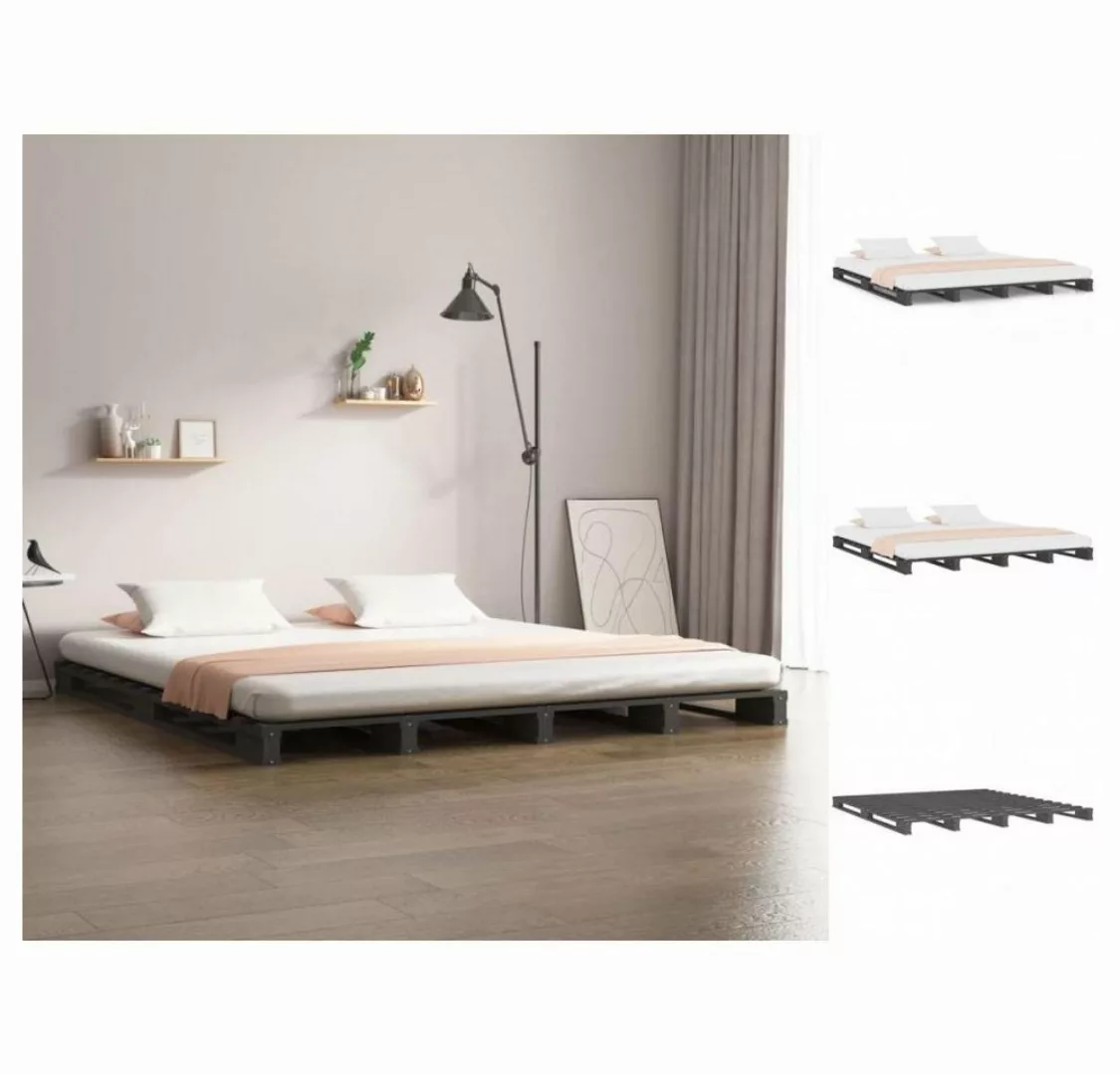 vidaXL Bettgestell Massivholzbett Grau 120x190 cm Kiefer 4FT Small Double B günstig online kaufen