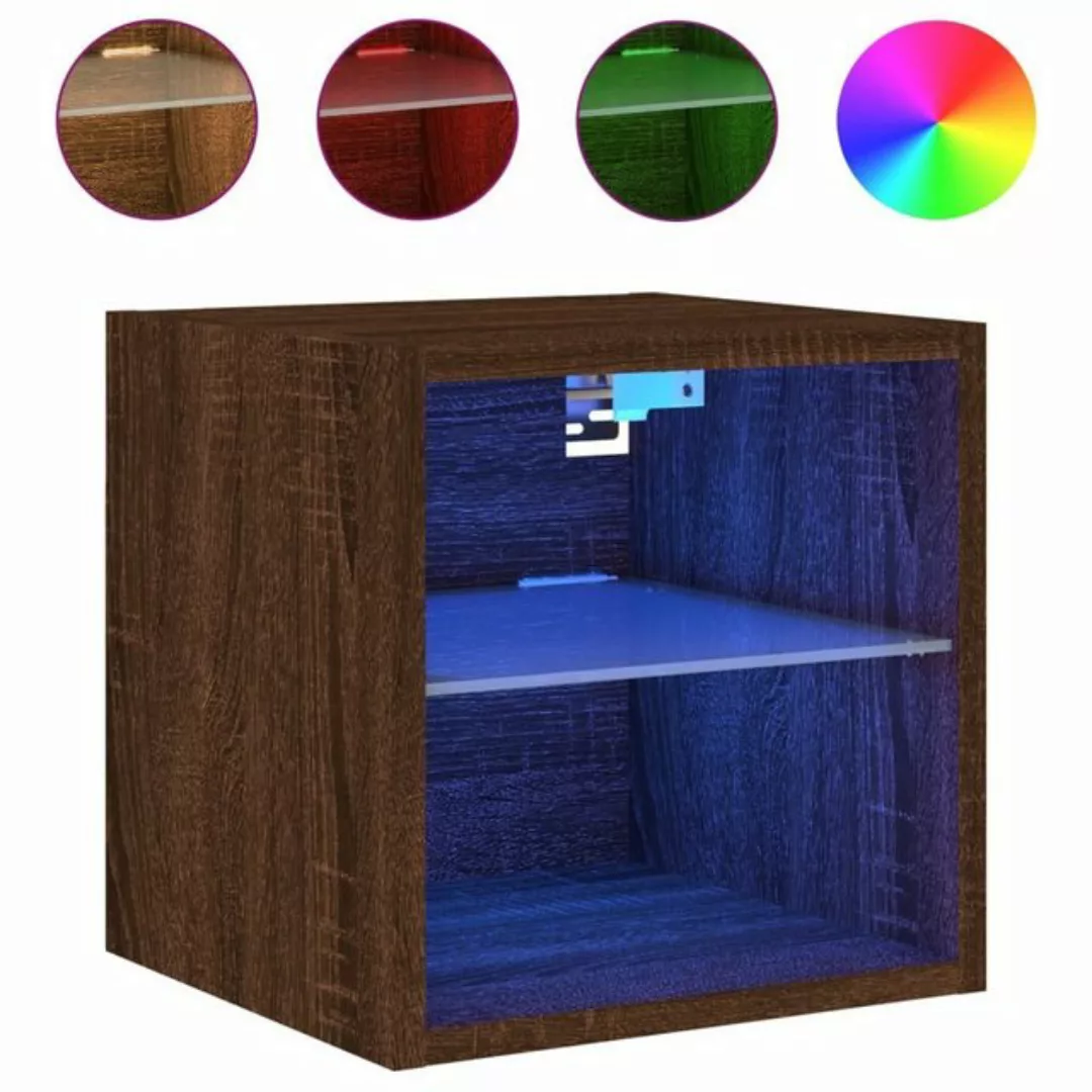 vidaXL Kleiderschrank TV-Wandschrank mit LED-Leuchten Braun Eichen-Optik 30 günstig online kaufen