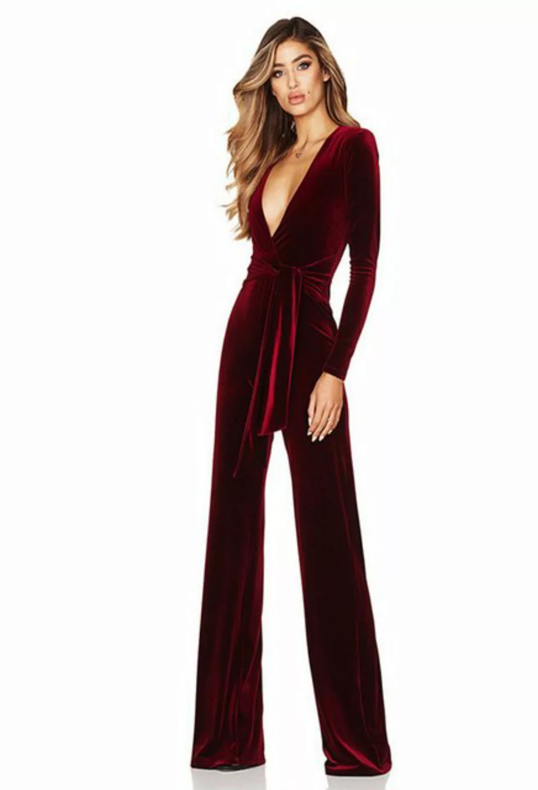 CHENIN 7/8-Overall Unifarbener Jumpsuit für Frauen (Samt Jumpsuit Herbst un günstig online kaufen