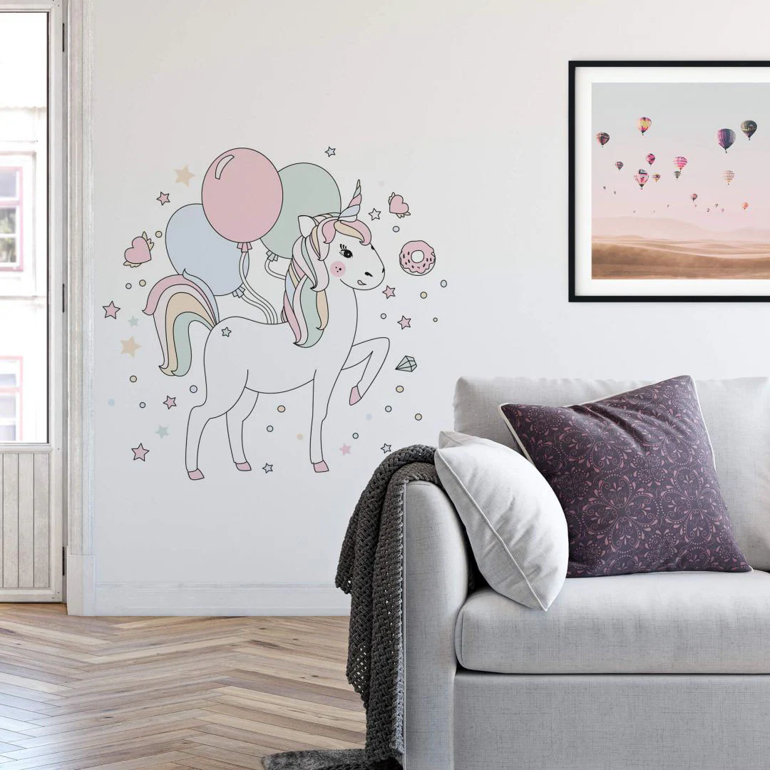 Wall-Art Wandtattoo »Geburtstags Einhorn Luftballon«, (1 St.), selbstkleben günstig online kaufen