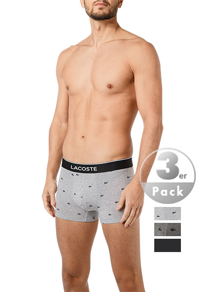 Lacoste 3-er Set Trunks Grau gemustert & Schwarz günstig online kaufen