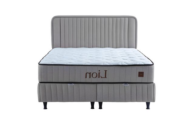 Xlmoebel Bett Stylisches Polsterbett für das Schlafzimmer in hellem Grau (1 günstig online kaufen